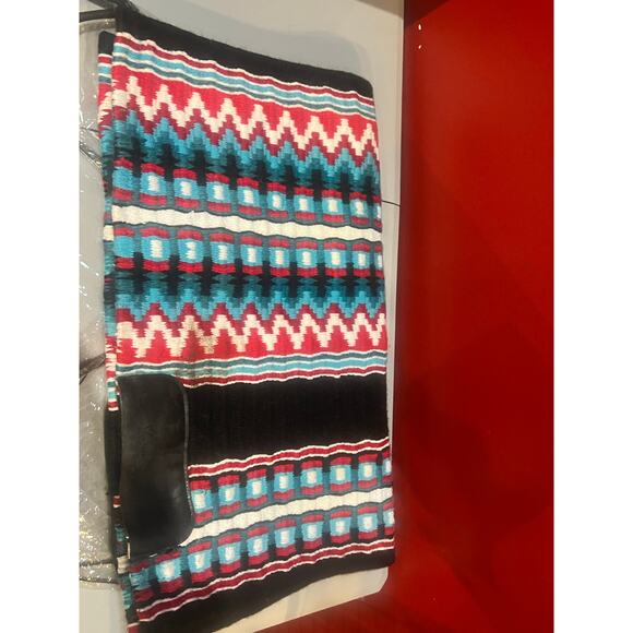 Show Stoppin Ranch Show Pad 34x38.5 Red, Turquoise, Black Horse Western - Picture 2 of 10